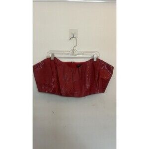 Sexy Going Out Finesse Red Crocodile Bustier Y2K Corset Top Plus Size 3X